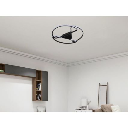 LED Dimmbares Deckenleuchte LED/75W/230V 3000-6500K Schwarz + Fernbedienung