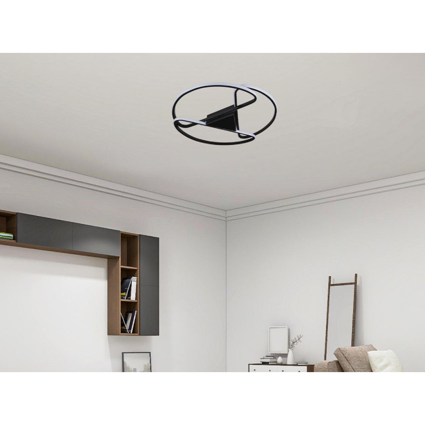 LED Dimmbares Deckenleuchte LED/75W/230V 3000-6500K Schwarz + Fernbedienung