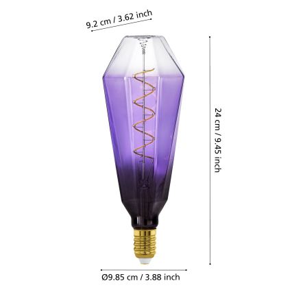 LED-dimmbares Vintage-Leuchtmittel E27/4W/230V 1800K lila - Eglo 110237