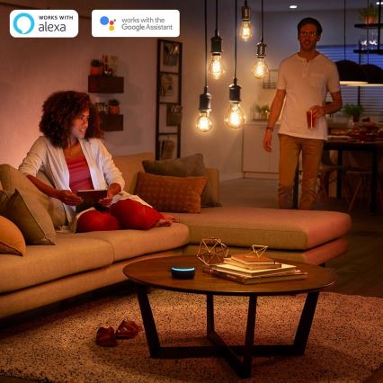 LED Dimmbare Glühbirne Philips HUE WHITE FILAMENT ST64 E27/7W/230V