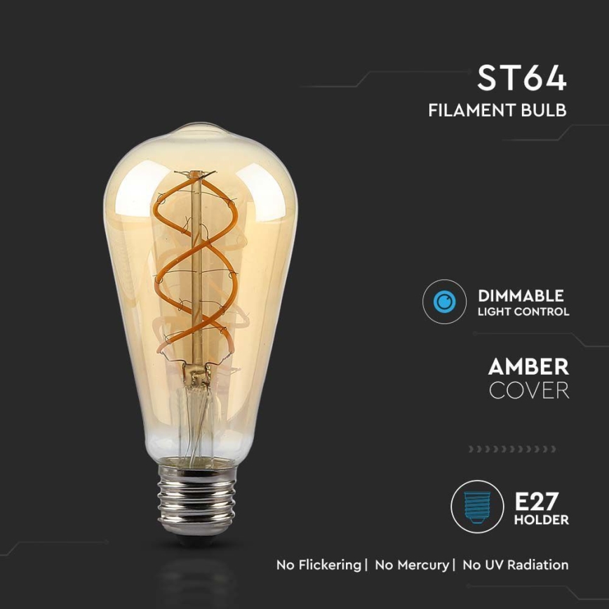LED-Dimmable Glühbirne FILAMENT ST64 E27/4,8W/230V 1800K