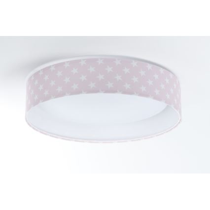LED Dimmbares Kinder-Deckenleuchte SMART GALAXY KIDS LED/24W/230V 3000-6500K Sternchen rosa/weiß + Fernbedienung