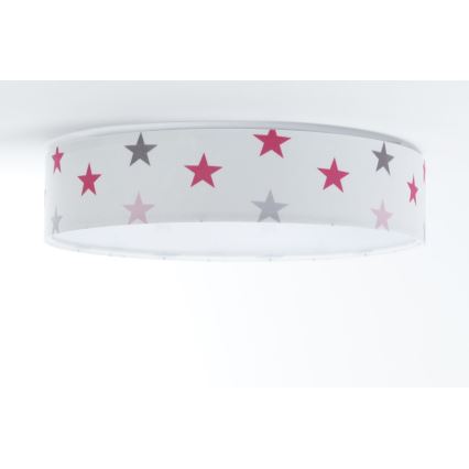 LED Dimmbares Kinder-Deckenleuchte SMART GALAXY KIDS LED/24W/230V 3000-6500K Sternchen Weiß/Rosa/Grau + Fernbedienung