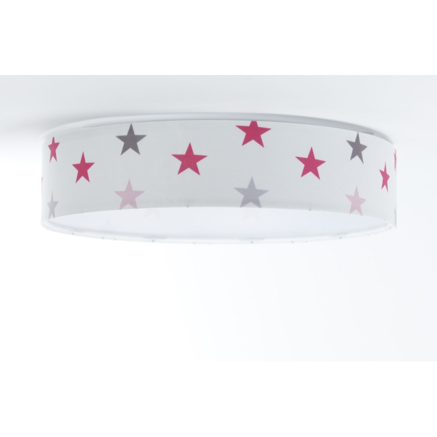 LED Dimmbares Kinder-Deckenleuchte SMART GALAXY KIDS LED/24W/230V 3000-6500K Sternchen Weiß/Rosa/Grau + Fernbedienung