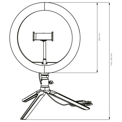 LED dimmbare Lampe mit Stativ und Halterung für Vlogging LED/10W/5V 2700-6500K