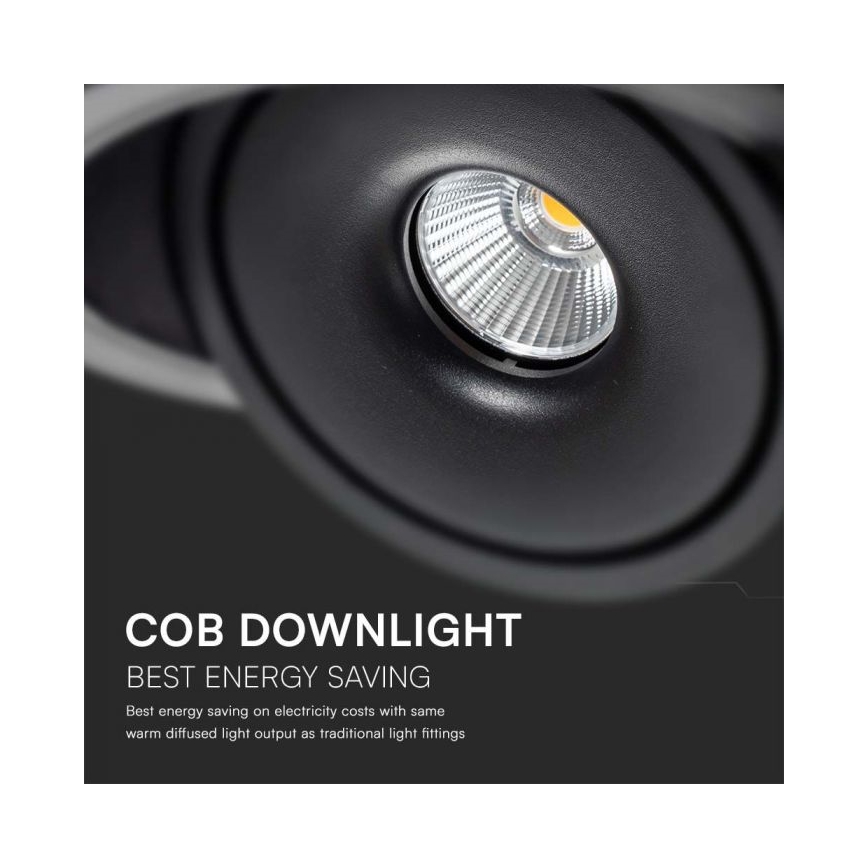 LED Einbau-Spotleuchte LED/12W/230V 3000/4000/6400K Ø 12 cm schwarz