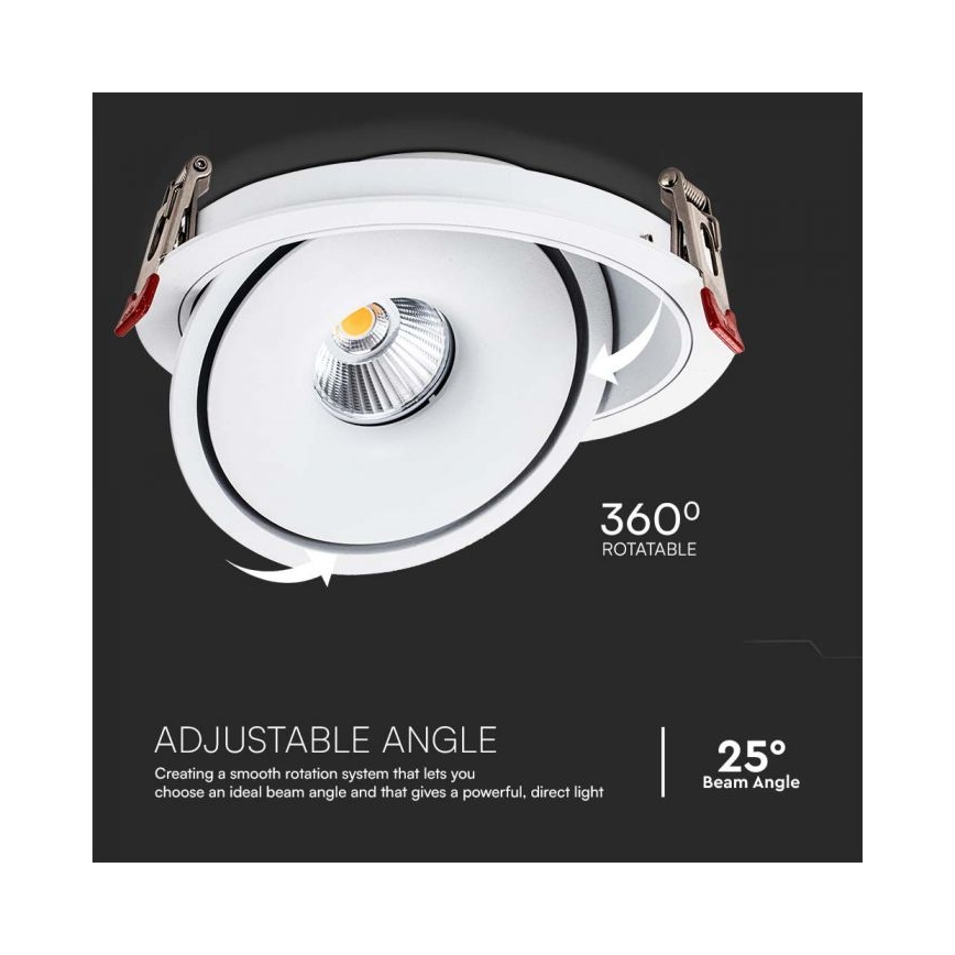 LED Einbau-Spotleuchte LED/12W/230V 3000/4000/6400K Ø 12 cm Weiß