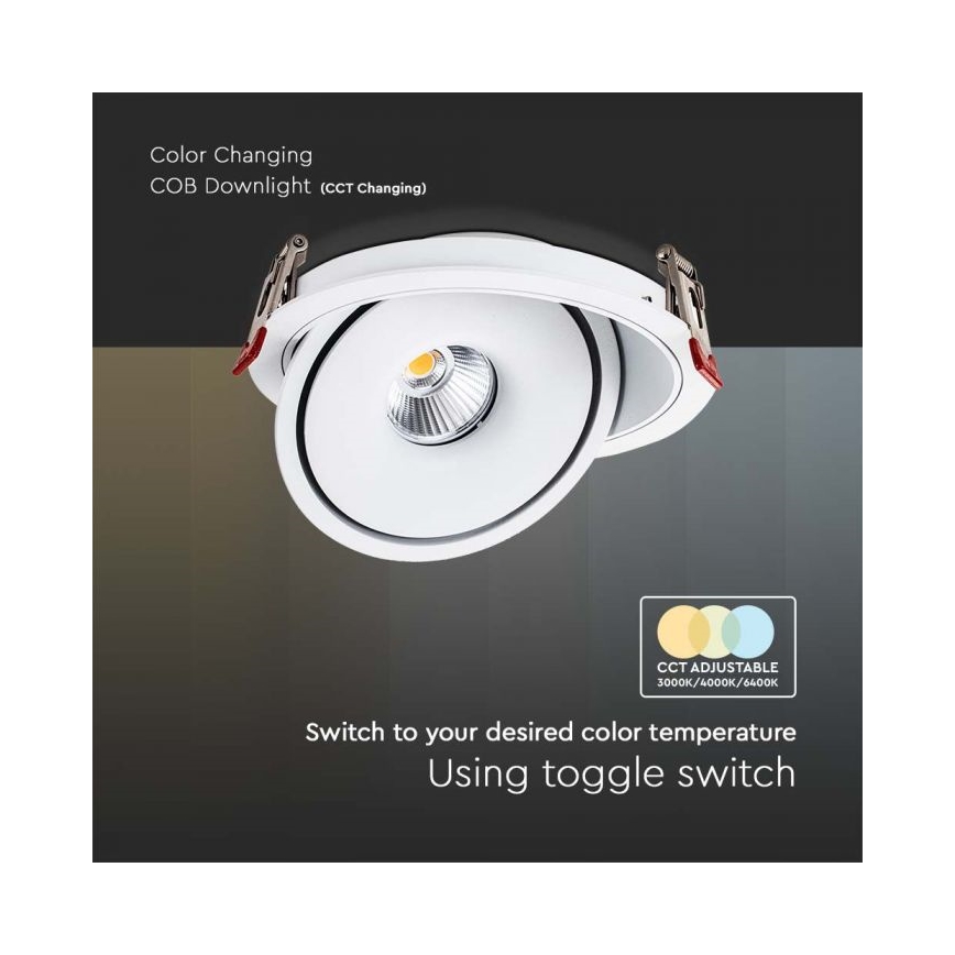 LED Einbau-Spotleuchte LED/12W/230V 3000/4000/6400K Ø 12 cm Weiß