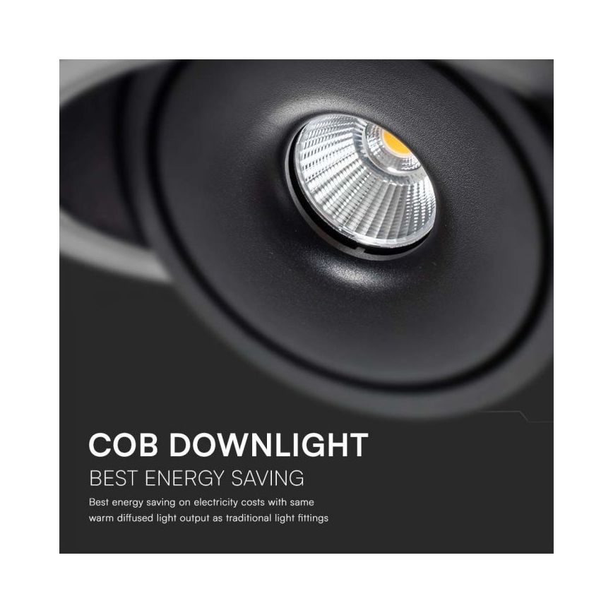 LED Einbau-Spotleuchte LED/28W/230V 3000/4000/6400K Ø 20 cm schwarz