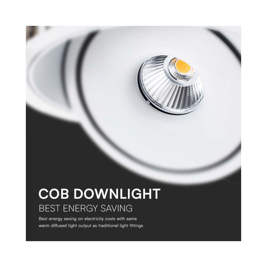 LED Einbau-Spotleuchte LED/28W/230V 3000/4000/6400K Ø 20 cm Weiß