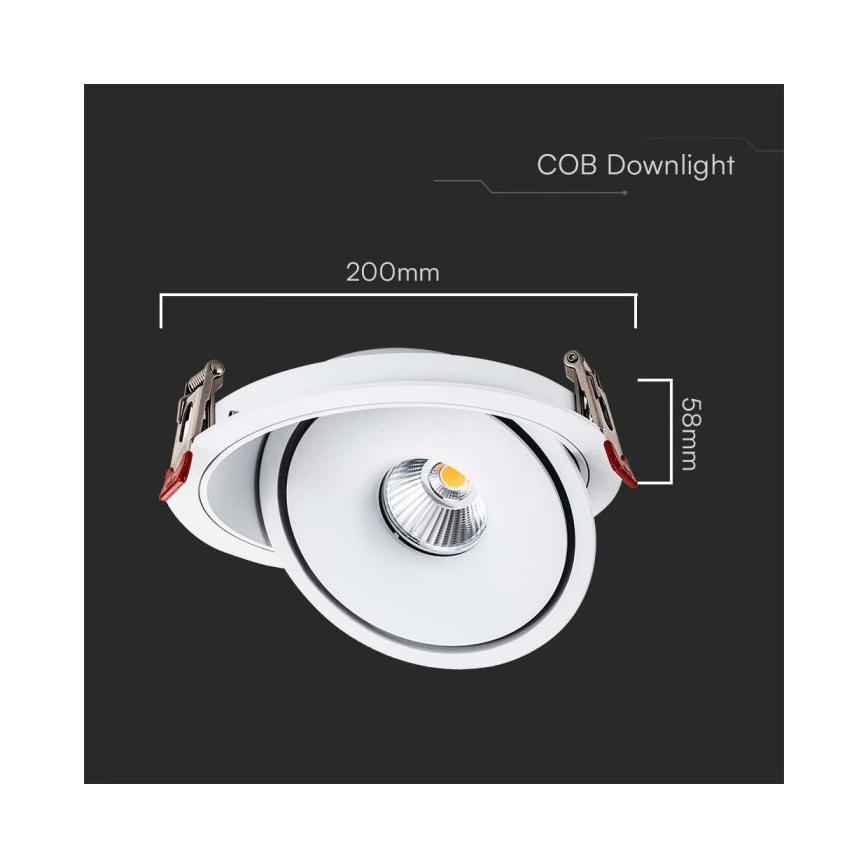 LED Einbau-Spotleuchte LED/28W/230V 3000/4000/6400K Ø 20 cm Weiß