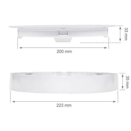 LED-Einbauleuchte ALGINE 2-in-1 LED/18W/230V 3000K