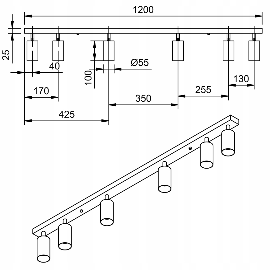 LED Einbauleuchte ANGIE 6xGU10/6W/230V Weiß