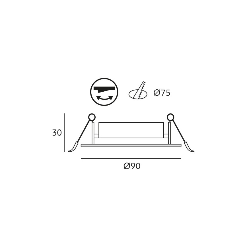 LED-Einbauleuchte BRINO LED/3/5/7W/230V 3000/4000/6500K schwarz
