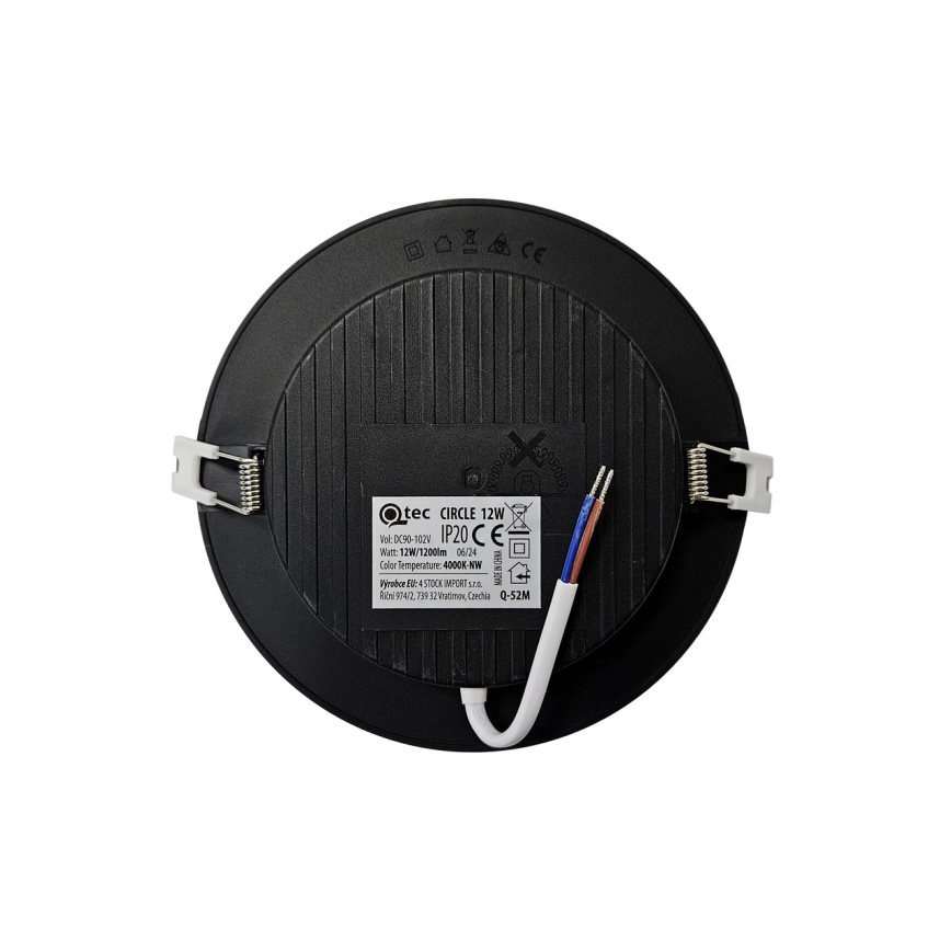 LED-Einbauleuchte CIRCLE LED/12W/230V 4000K d 17 cm schwarz