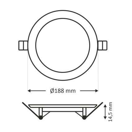 LED-Einbauleuchte CIRCLE LED/15W/230V 6500K d 18,8 cm weiß