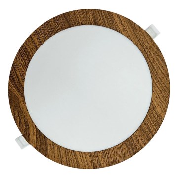 LED-Einbauleuchte CIRCLE LED/18W/230V 4200K d 22 cm braun
