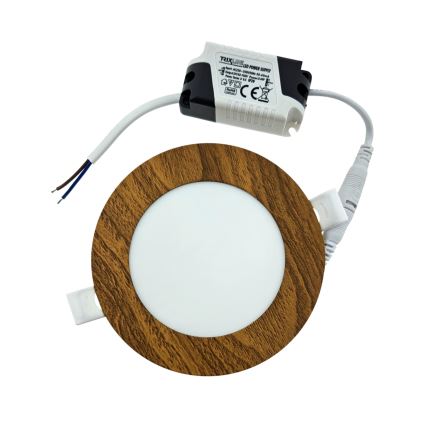LED-Einbauleuchte CIRCLE LED/6W/230V 4200K d 11,8 cm braun