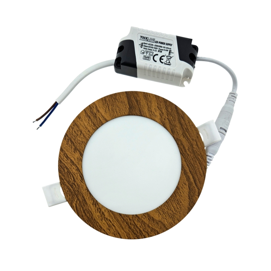 LED-Einbauleuchte CIRCLE LED/6W/230V 4200K d 11,8 cm braun