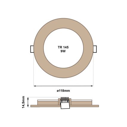 LED-Einbauleuchte CIRCLE LED/6W/230V 4200K d 11,8 cm braun