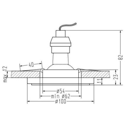 LED-Einbauleuchte EYE 1xGU10/50W + LED/3W/230V