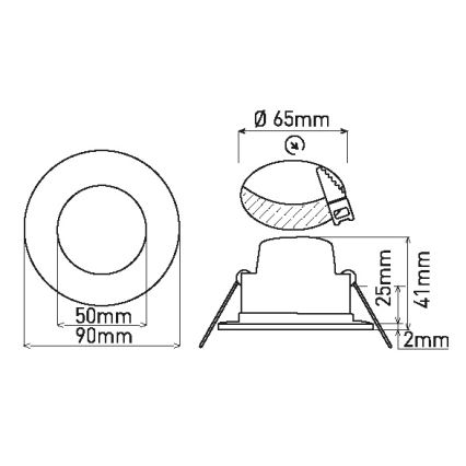 LED-Einbauleuchte für Badezimmer BONO LED/5W/230V 4000K IP65 glänzendes Chrom