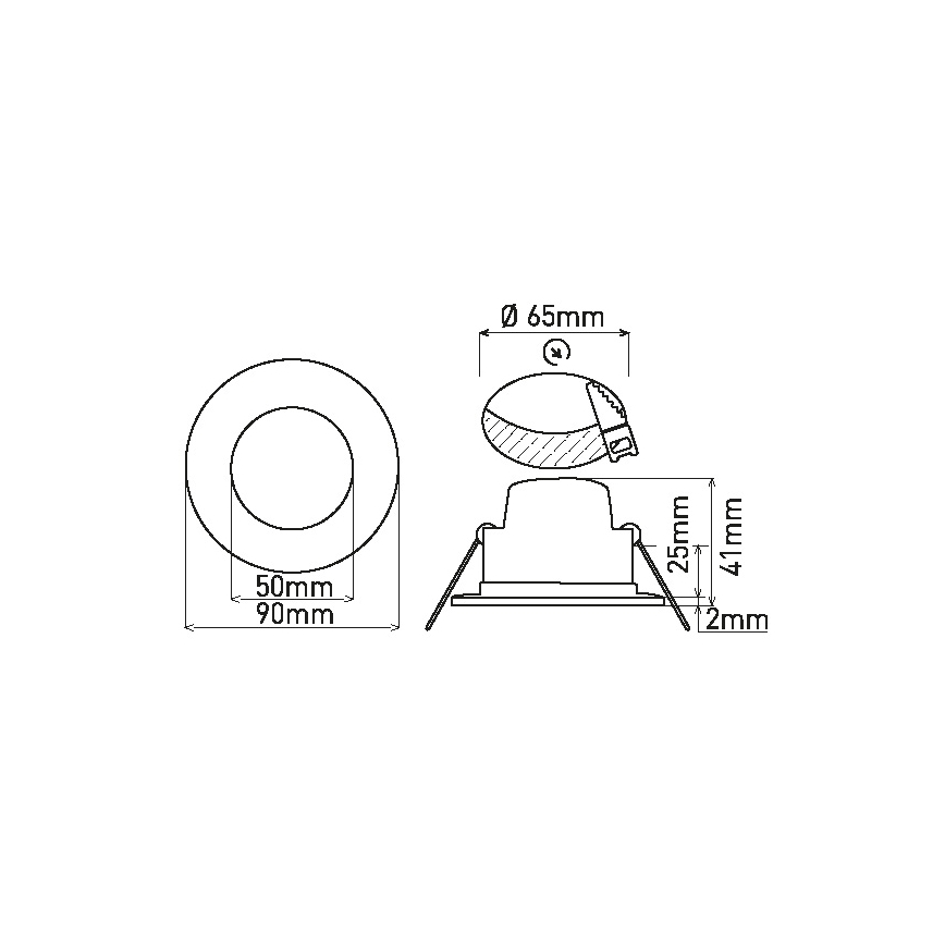 LED-Einbauleuchte für Badezimmer BONO LED/5W/230V 4000K IP65 glänzendes Chrom
