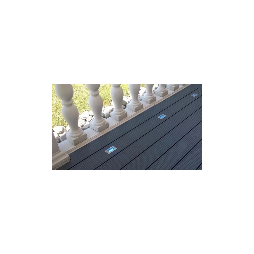 LED-Einbauleuchte für den Außenbereich EASY CONNECT LED/2W/230V blau IP67 rechteckig