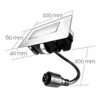 LED-Einbauleuchte für den Außenbereich EASY CONNECT LED/2W/230V blau IP67 rechteckig