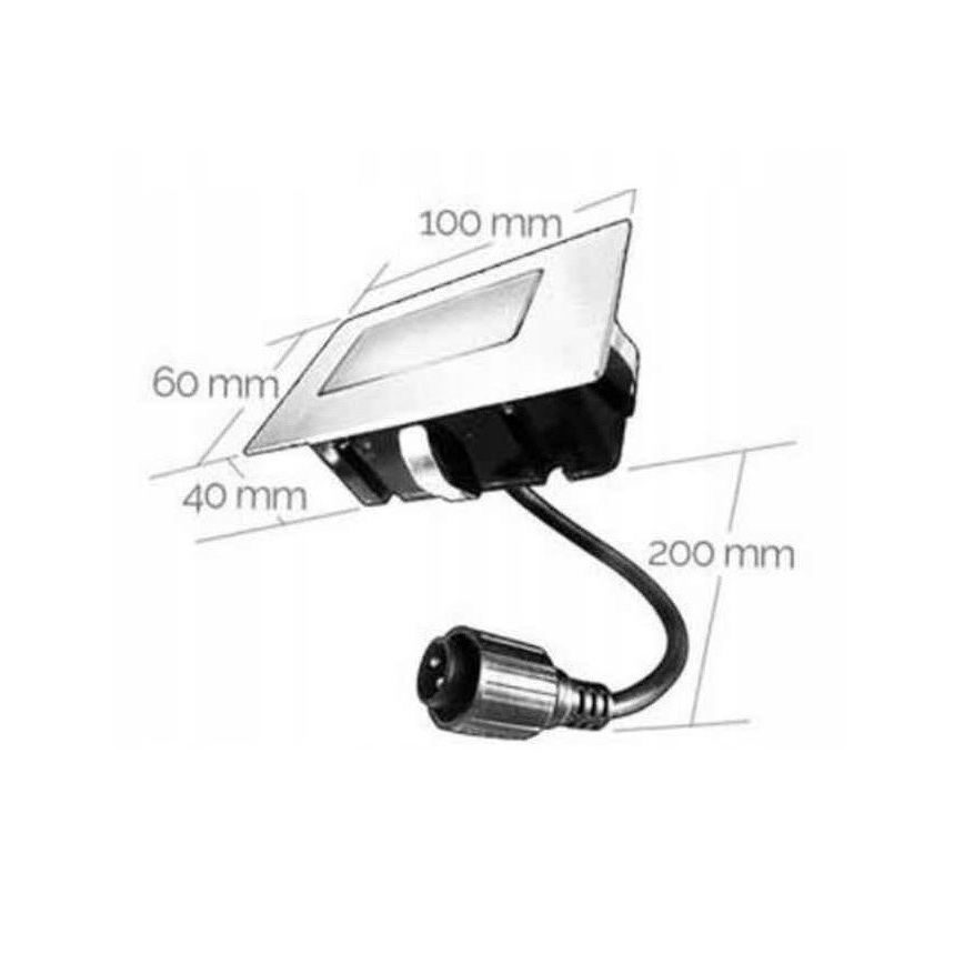 LED-Einbauleuchte für den Außenbereich EASY CONNECT LED/2W/230V blau IP67 rechteckig