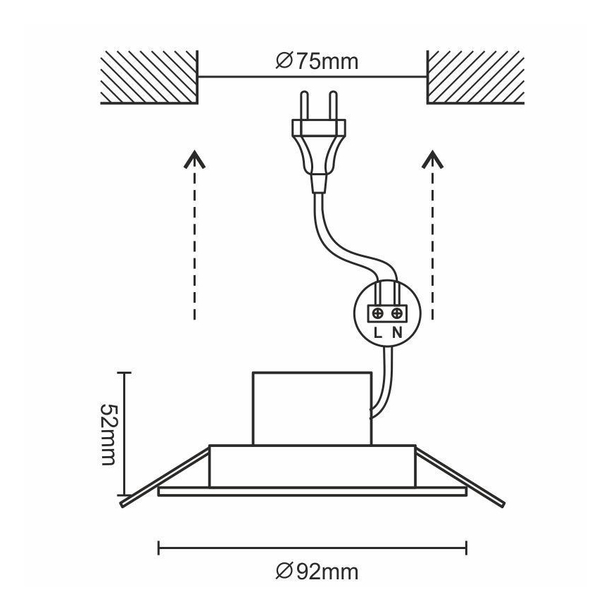 LED Einbauleuchte fürs Badezimmer LED/7W/230V 3000K weiß IP44