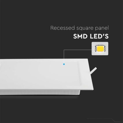LED-Einbauleuchte LED/18W/230V 22x22 cm 3000K weiß