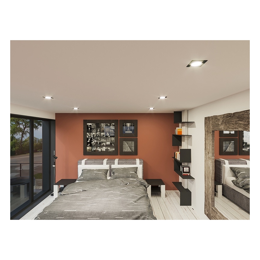 LED-Einbauleuchte LED/18W/230V 3000K 11,5x11,5 cm schwarz