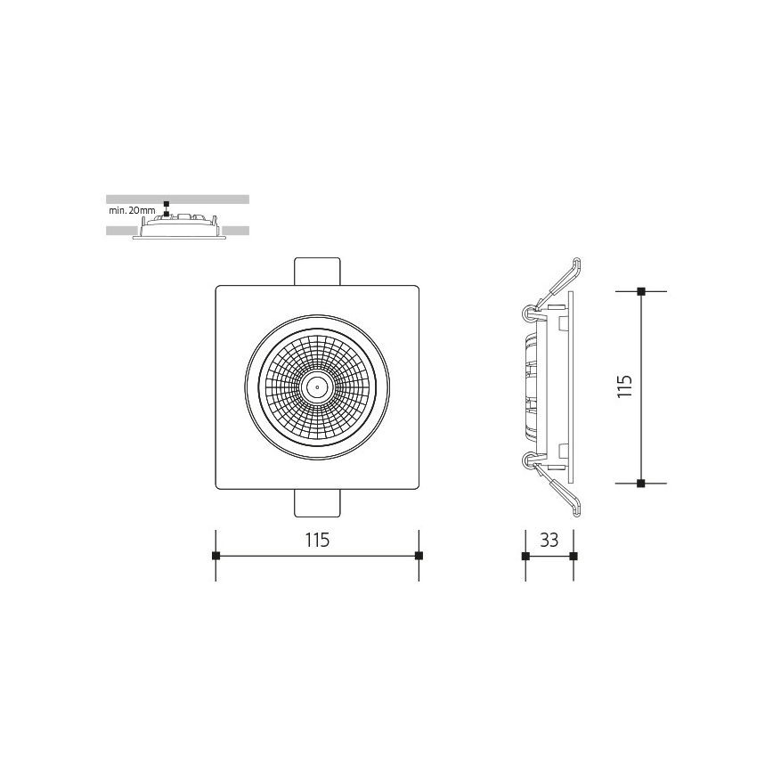 LED-Einbauleuchte LED/18W/230V 4000K 11,5x11,5 cm weiß