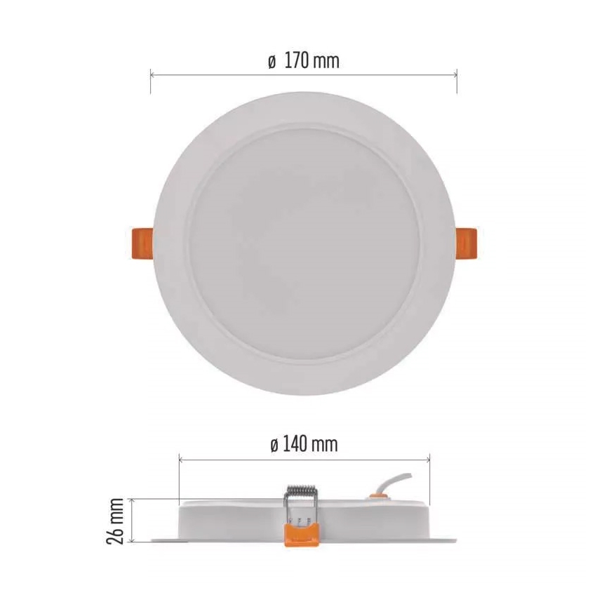 LED Einbauleuchte LED/18W/230V Durchschn. 17 cm weiß