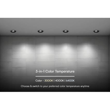 LED-Einbauleuchte LED/24W/230V 3000/4000/6400K ø 13,5 cm schwarz