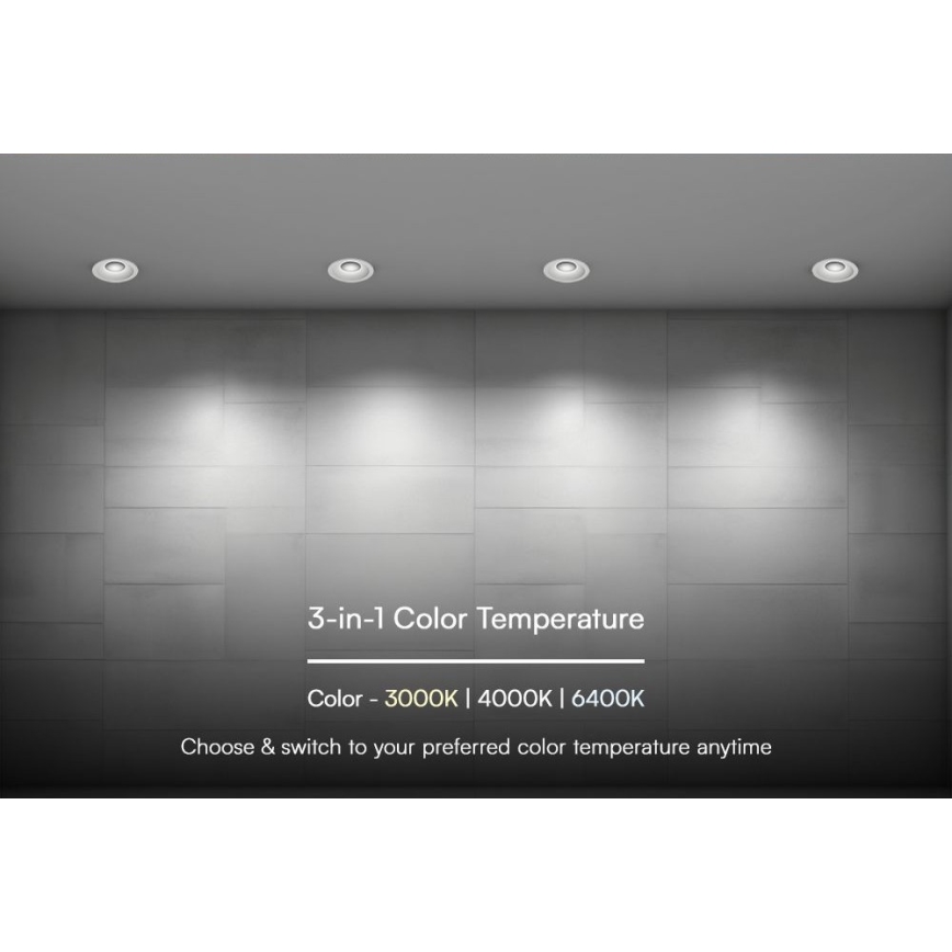 LED-Einbauleuchte LED/24W/230V 3000/4000/6400K ø 13,5 cm weiß