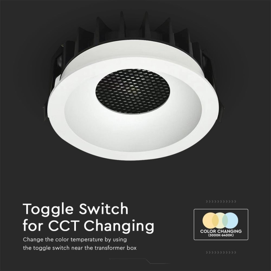 LED-Einbauleuchte LED/24W/230V 3000/4000/6400K ø 13,5 cm weiß