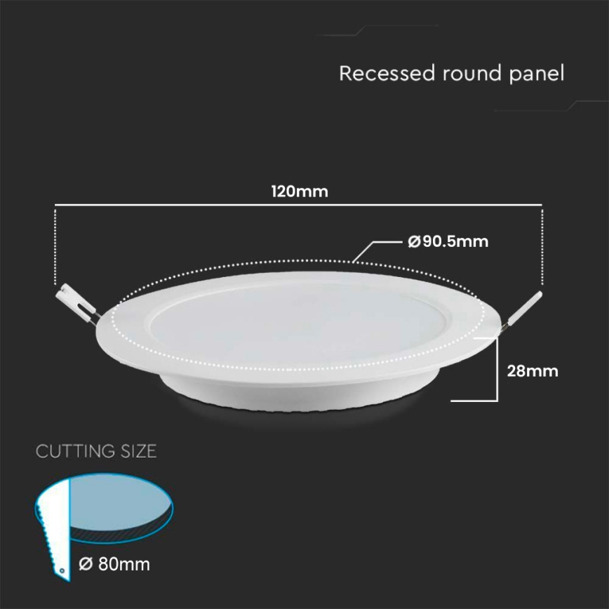 LED-Einbauleuchte LED/3W/230V d 9,5 cm 6500K weiß