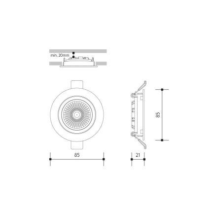 LED-Einbauleuchte LED/6W/230V 4000K d 8,5 cm weiß