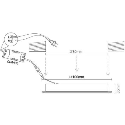 LED-Einbauleuchte LED/7,5W/230V 4000K schwarz