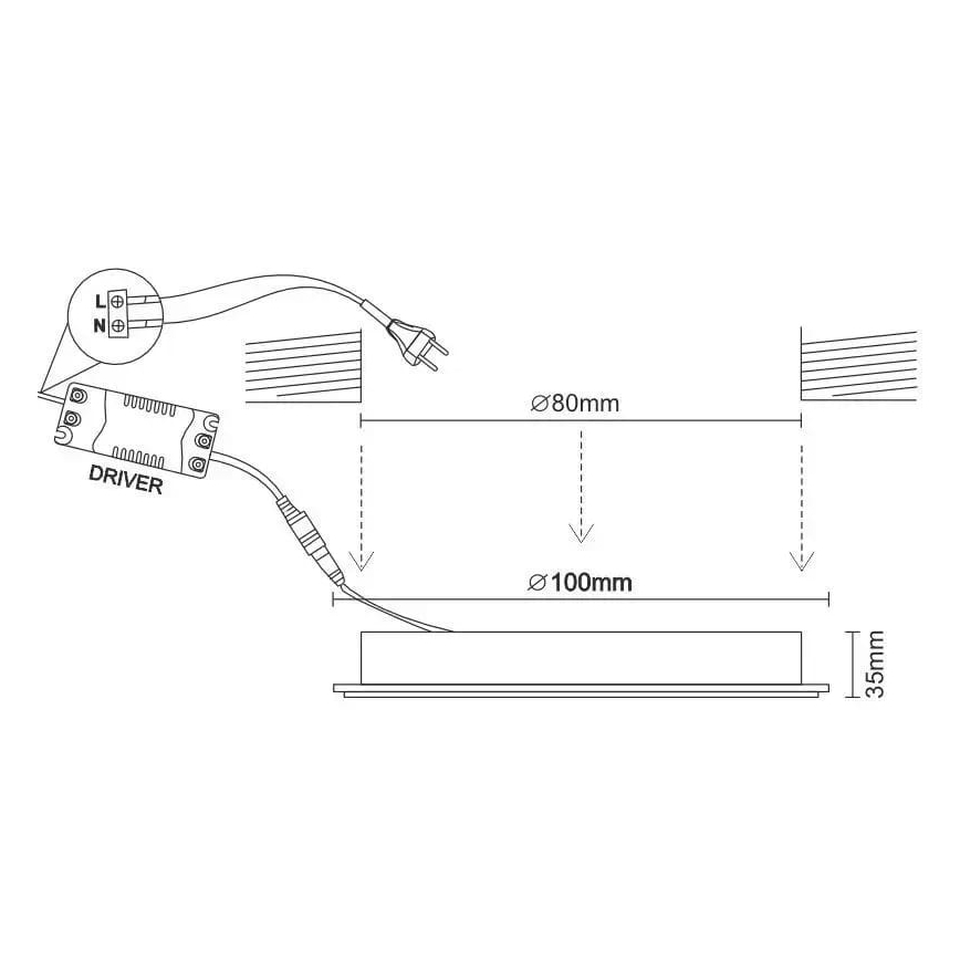LED-Einbauleuchte LED/7,5W/230V 4000K weiß/schwarz