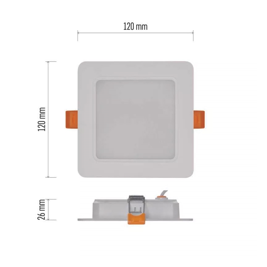 LED Einbauleuchte LED/9W/230V 12x12 cm weiß