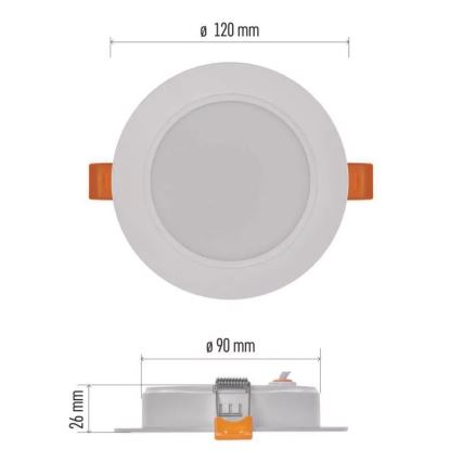 LED Einbauleuchte LED/9W/230V Durchschn. 12 cm weiß