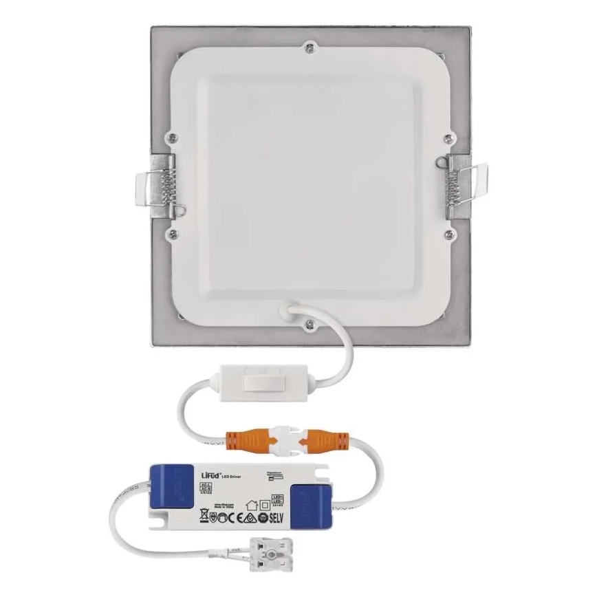 LED-Einbauleuchte NEXXO LED/12,5W/230V 3000/3500/4000K silber 17x17 cm