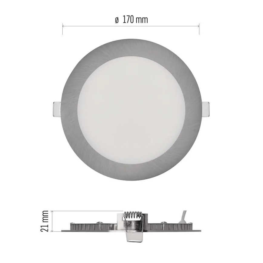 LED-Einbauleuchte NEXXO LED/12,5W/230V 3000/3500/4000K, silber, Ø 17 cm