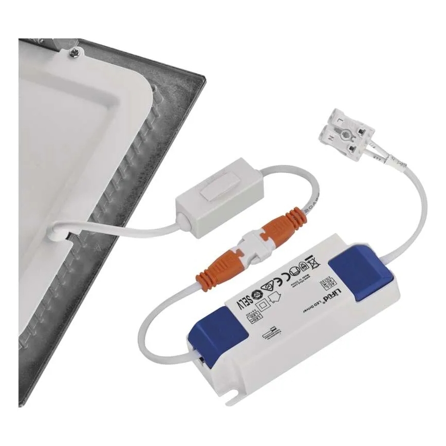 LED-Einbauleuchte NEXXO LED/18W/230V 3000/3500/4000K silber 22,5x22,5 cm