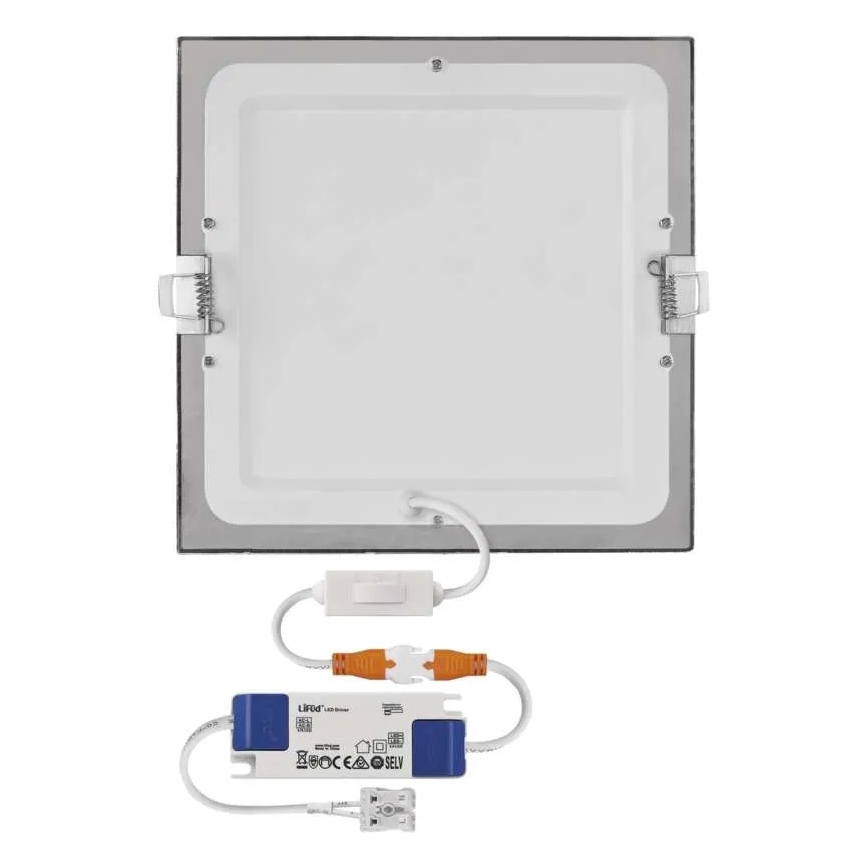 LED-Einbauleuchte NEXXO LED/18W/230V 3000/3500/4000K silber 22,5x22,5 cm