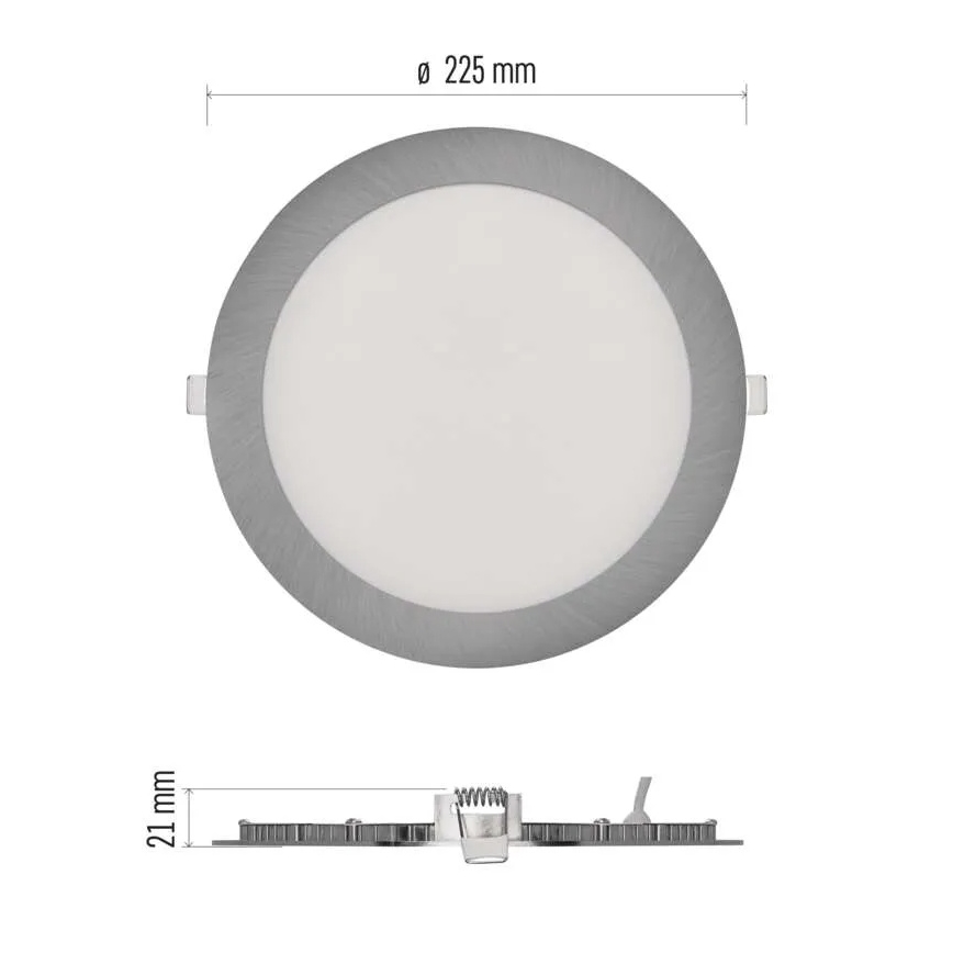 LED-Einbauleuchte NEXXO LED/18W/230V 3000/3500/4000K silber Ø 22,5 cm