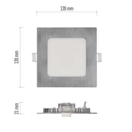 LED-Einbauleuchte NEXXO LED/7W/230V 3000/3500/4000K silber 12x12 cm